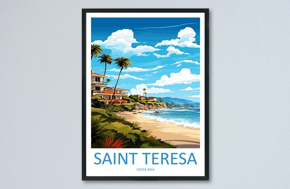 Saint Teresa Costa Rica Cliffside Beach Resort Tropical Travel Poster