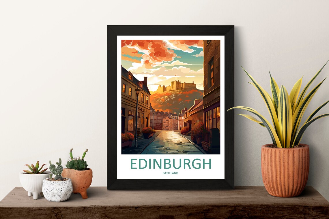 Edinburgh Cityscape Art Print, European Travel Decor - Image 3