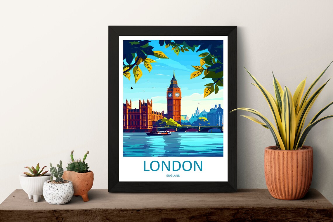 London Big Ben Westminster Thames Riverside Landmark Travel Poster - Image 3