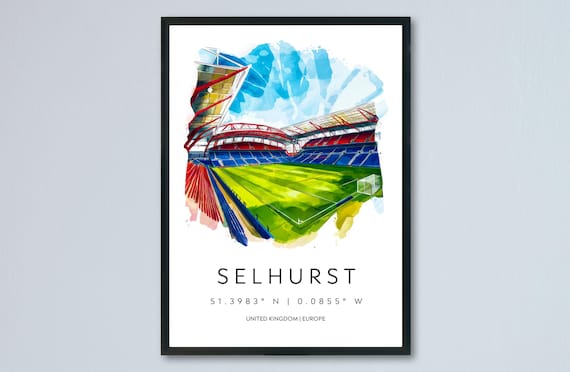 Selhurst Park Stadium Watercolor Sports Poster Crystal Palace FC