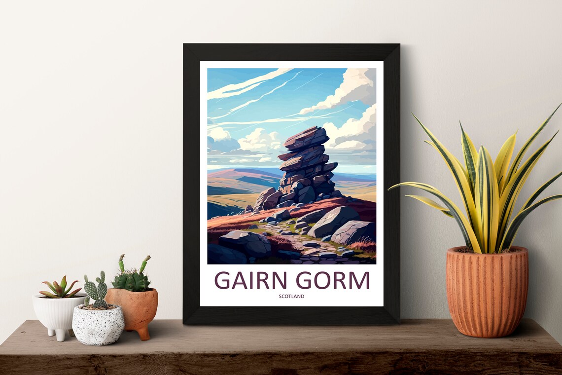 Gairn Gorm Scotland Rock Tor Highland Vintage Style Travel Poster - Image 3