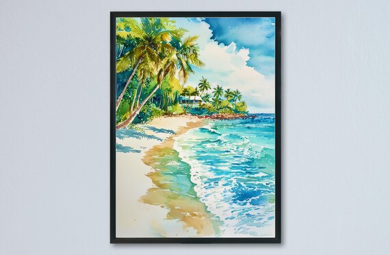 Barbados Watercolor Poster Wall Art Hanging Home Dcor Gift Lovers Lover