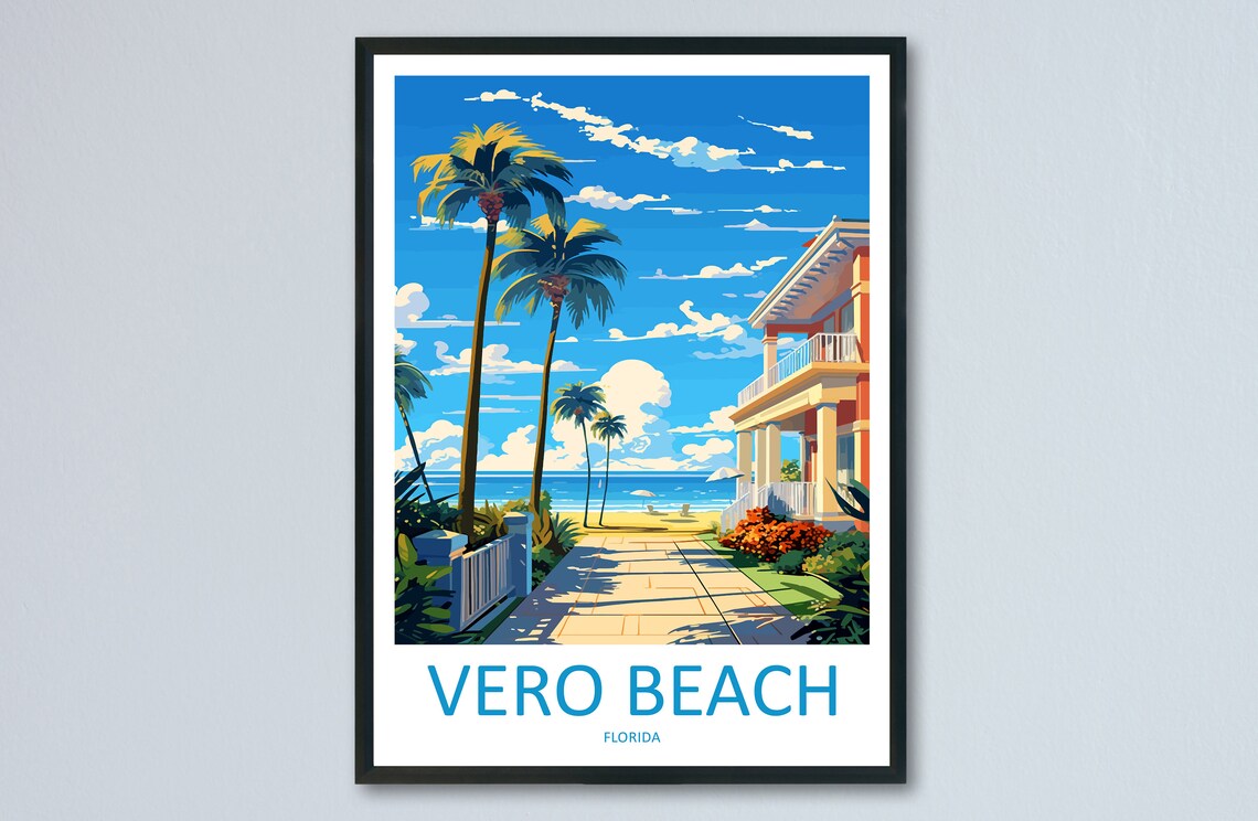 Vero Beach Travel Poster, Florida Beach Destination