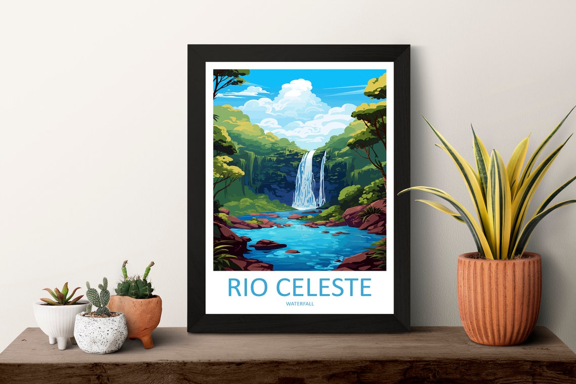 Rio Celeste Waterfall Costa Rica Blue River Jungle Falls Travel Poster - Image 3