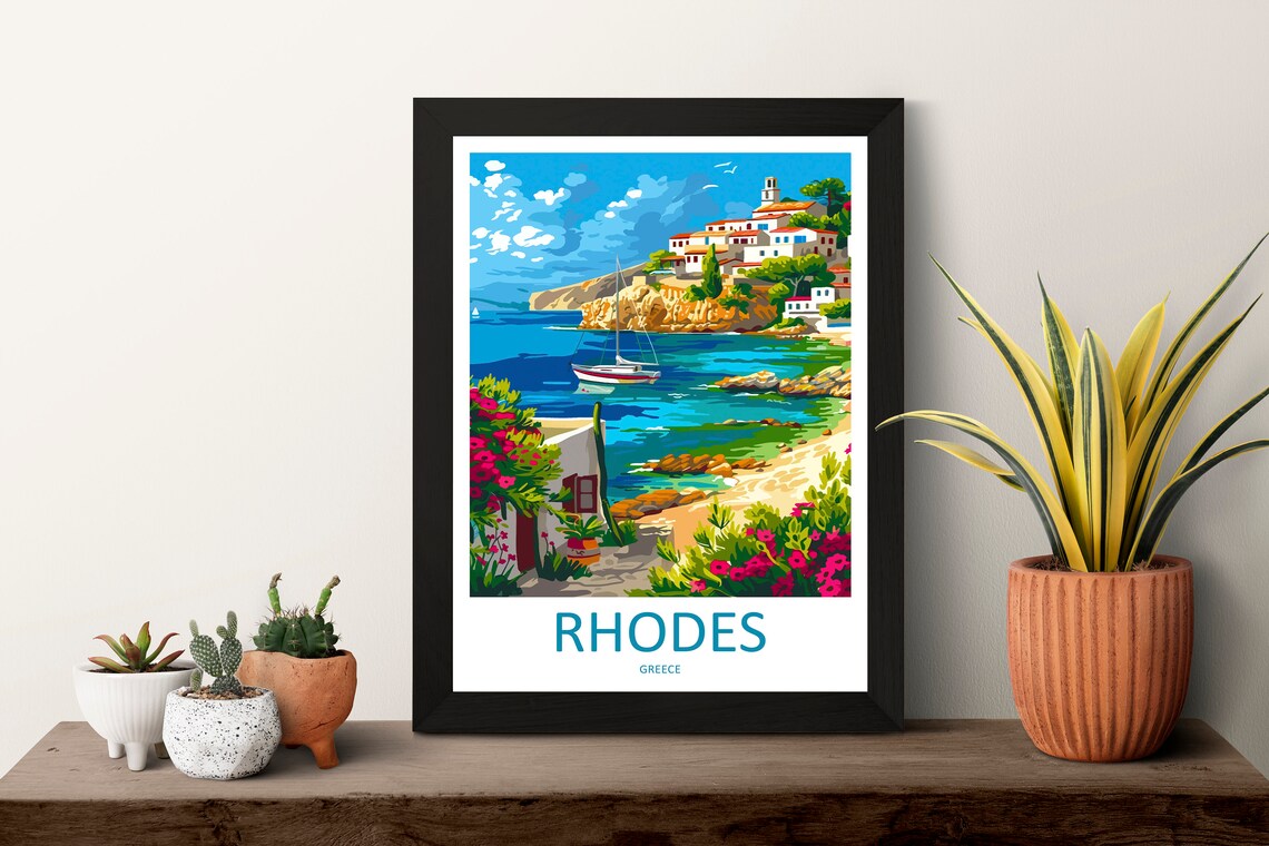 Rhodes Greece Travel Poster, Home Decoration - Image 3