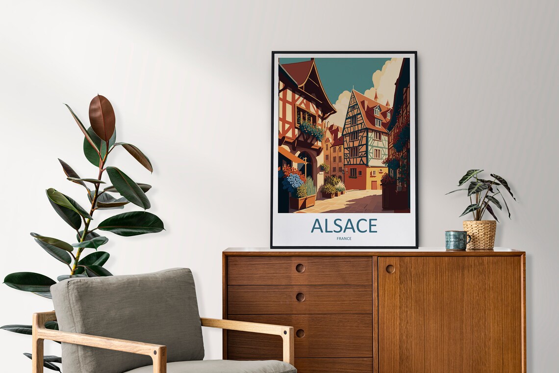 Alsace Cityscape Travel Poster, France Wall Decor - Image 2