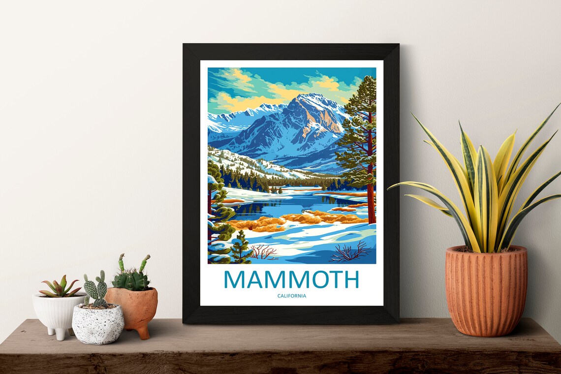 Lake Mammoth Travel Poster, California Place Art - Image 3