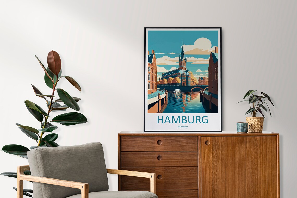 Hamburg Travel Poster, Germany Wall Art Print - Image 2