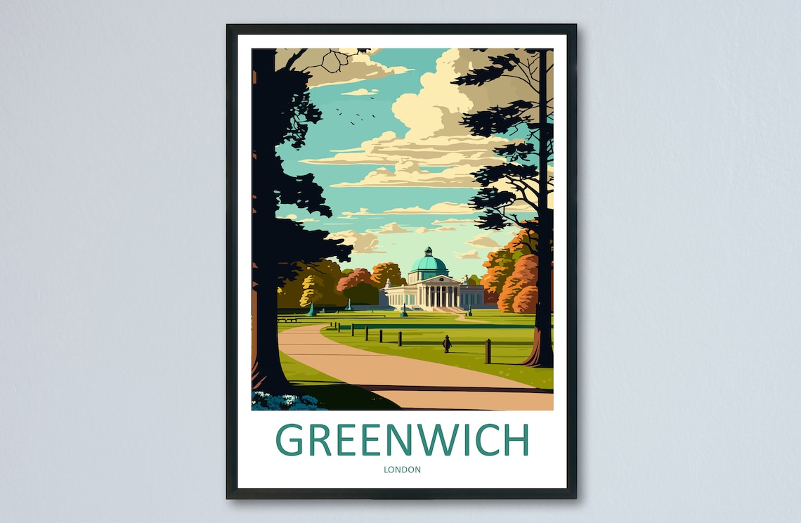 Greenwich Park Travel Poster, London Wall Art