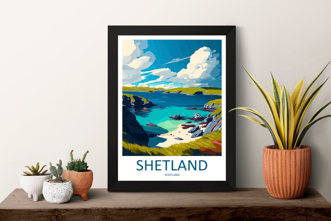 Shetland Travel Poster, Scotland Wall Art Print - Image 3