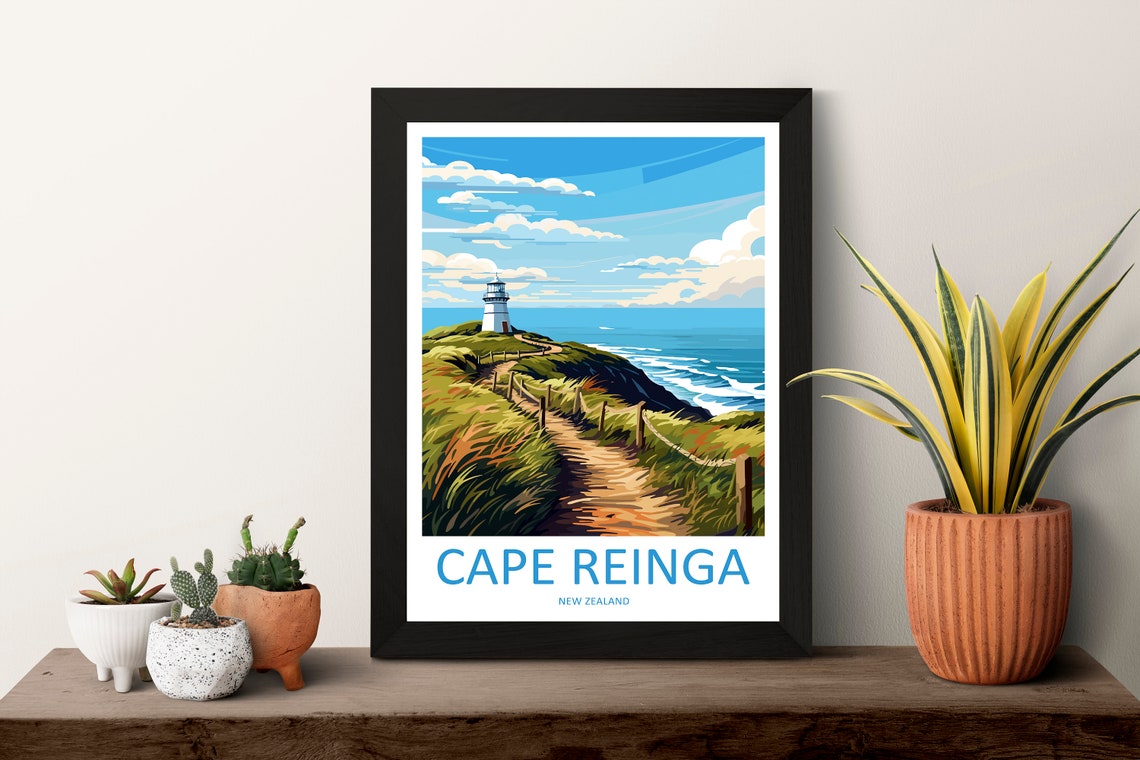 Cape Reinga Lighthouse on Windswept Coastal Cliffs New Zealand Poster - Image 3