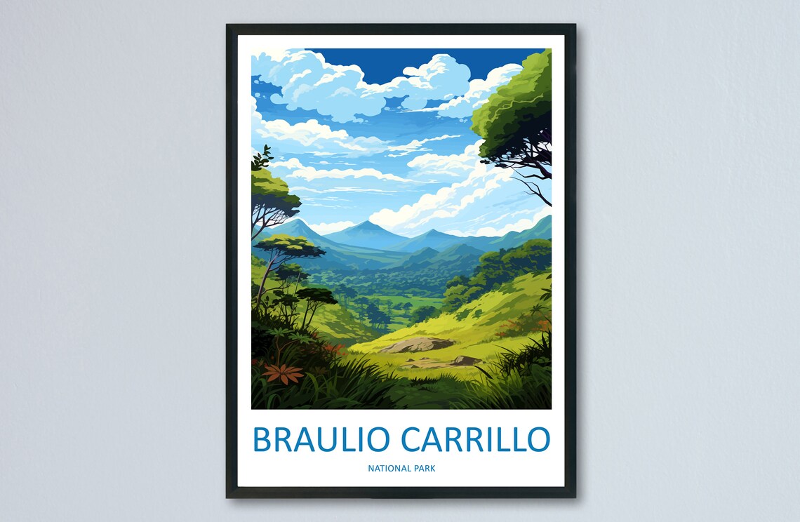 Braulio Carrillo Cloud Forest Mountain Valley Costa Rica Travel Poster