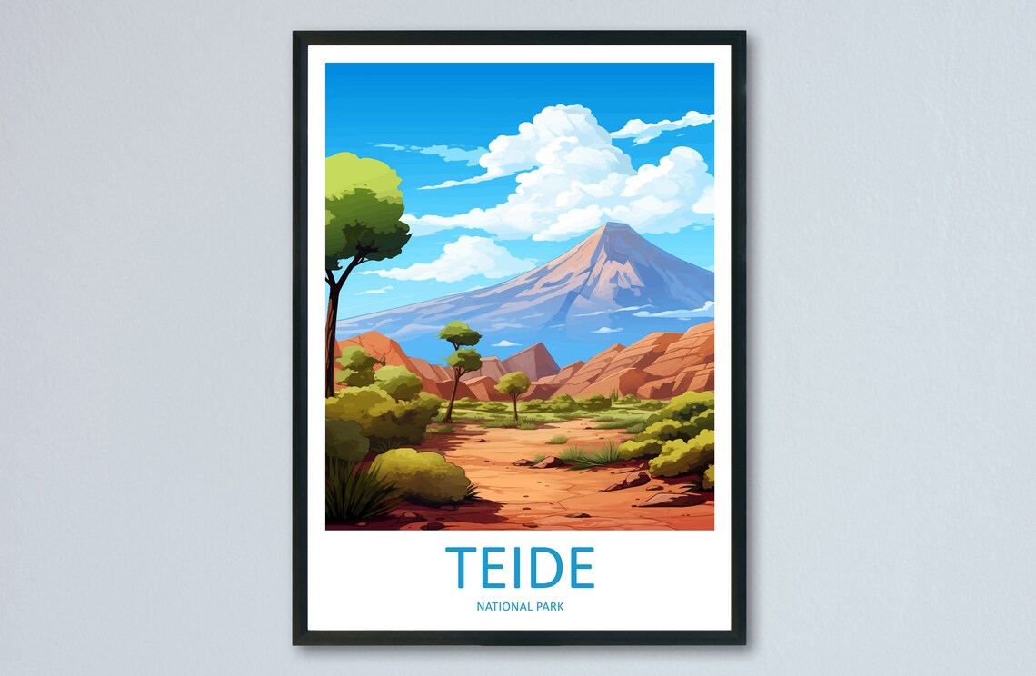 Teide National Park Volcano Tenerife Spain Travel Art Poster