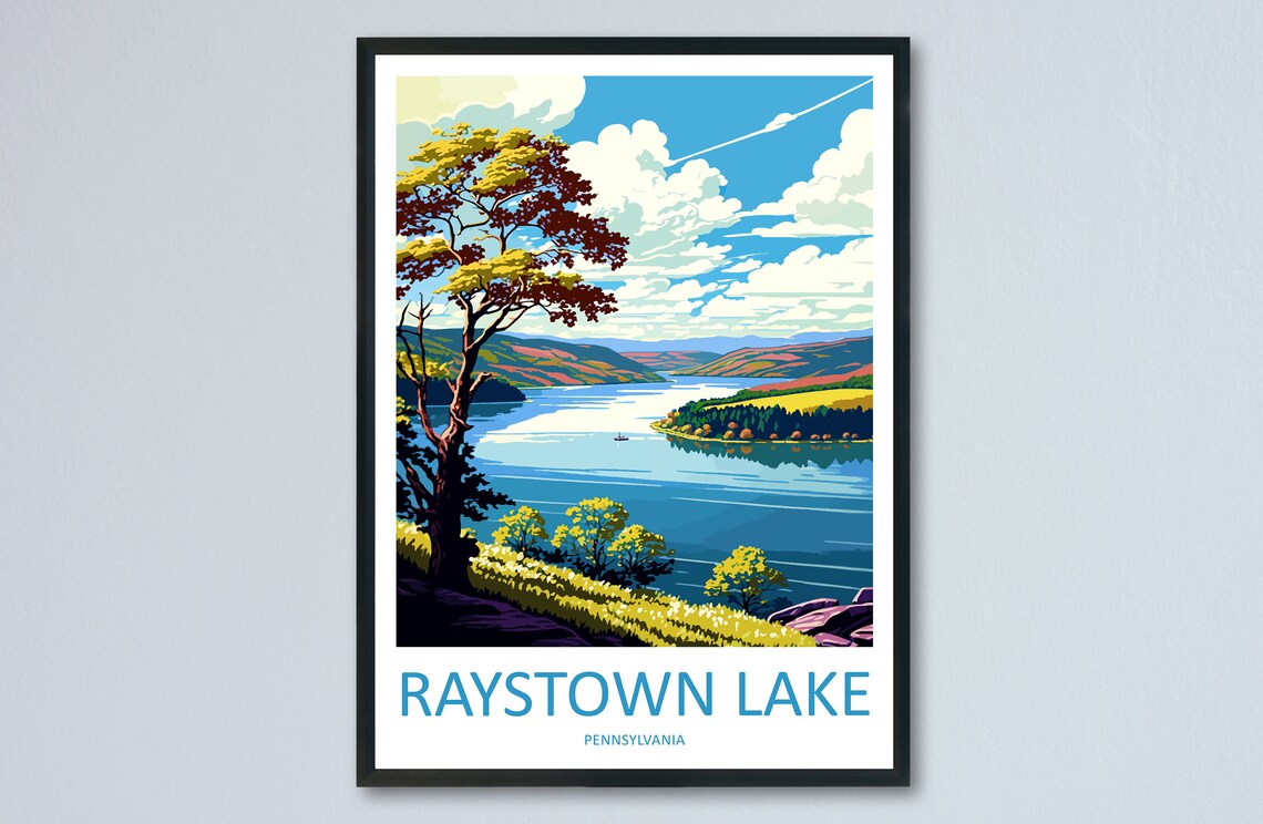Raystown Lake Travel Poster, Pennsylvania Landscape