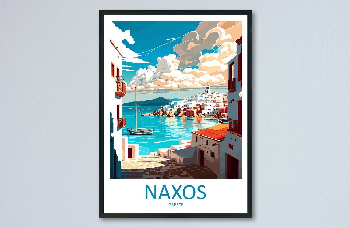 Naxos Greece Travel Poster, Place Name Wall Art