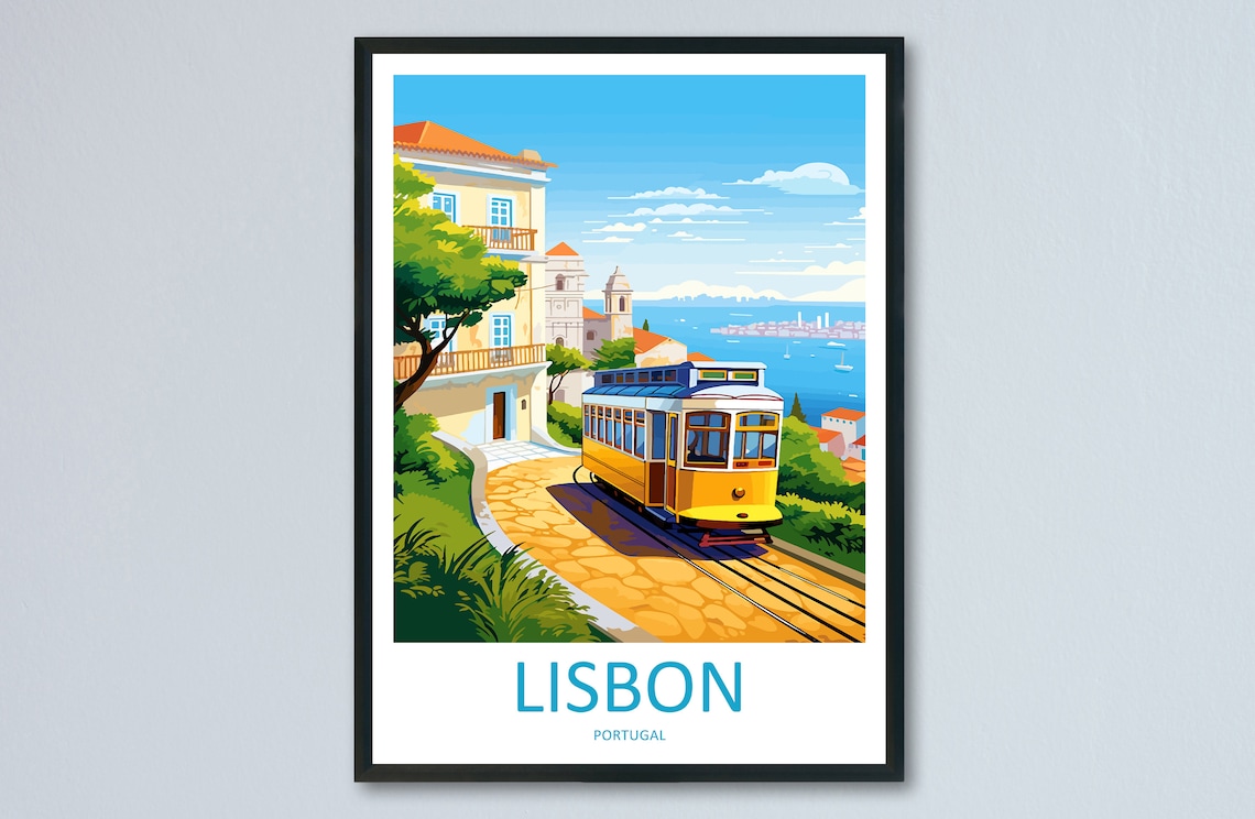 Lisbon Travel Poster, Portugal Home Decor