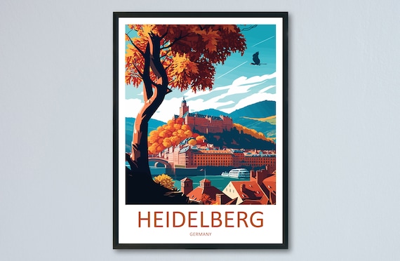 Heidelberg Cityscape Art Print, European City Decor