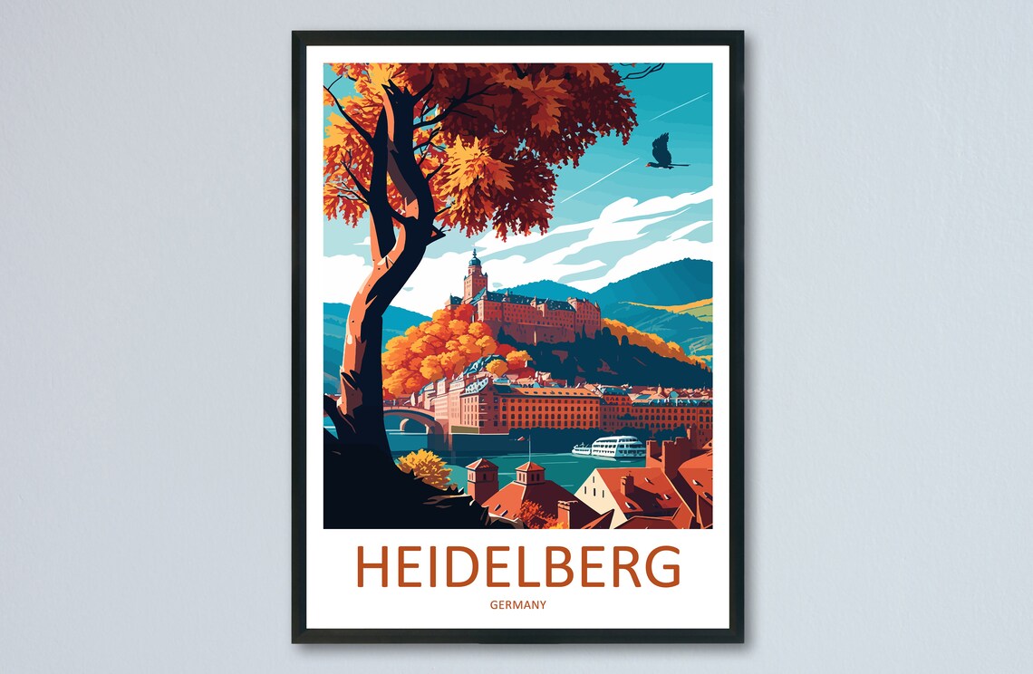 Heidelberg Cityscape Art Print, European City Decor