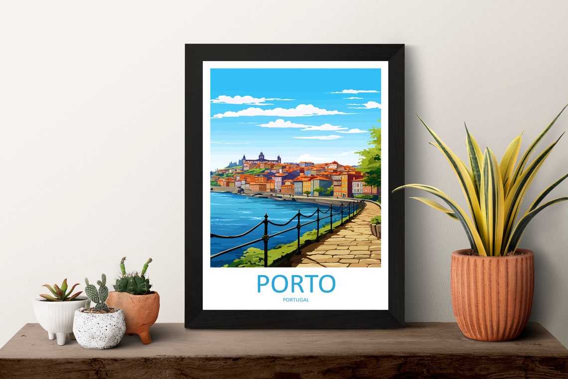 Porto Travel Print Wall Art Porto Wall Hanging Home Dcor Porto Gift Art Lovers Portugal Art Lover Gift Porto Wall Dcor Porto Travel Art - Image 3