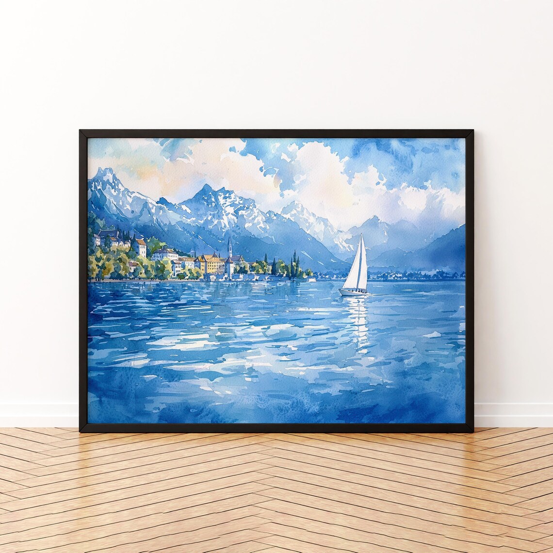 Geneva Watercolor Poster, Switzerland Travel Poster