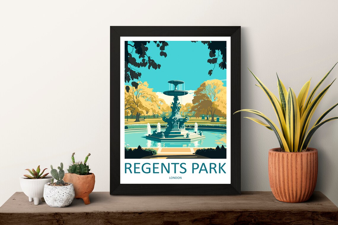 Regents Park Landscape Art Print, London Travel - Image 3