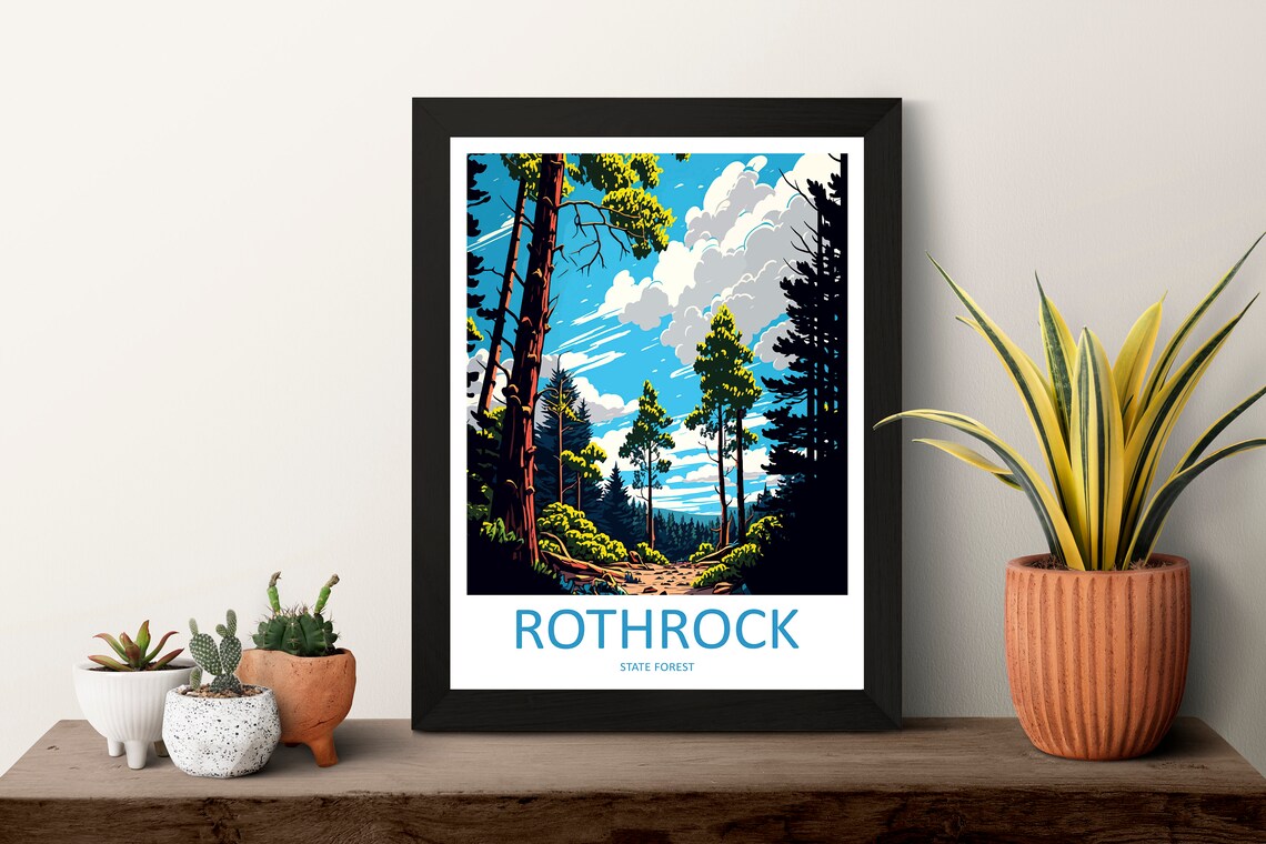 Rothrock State Forest Towering Tall Pines Vintage Travel Art Poster - Image 3