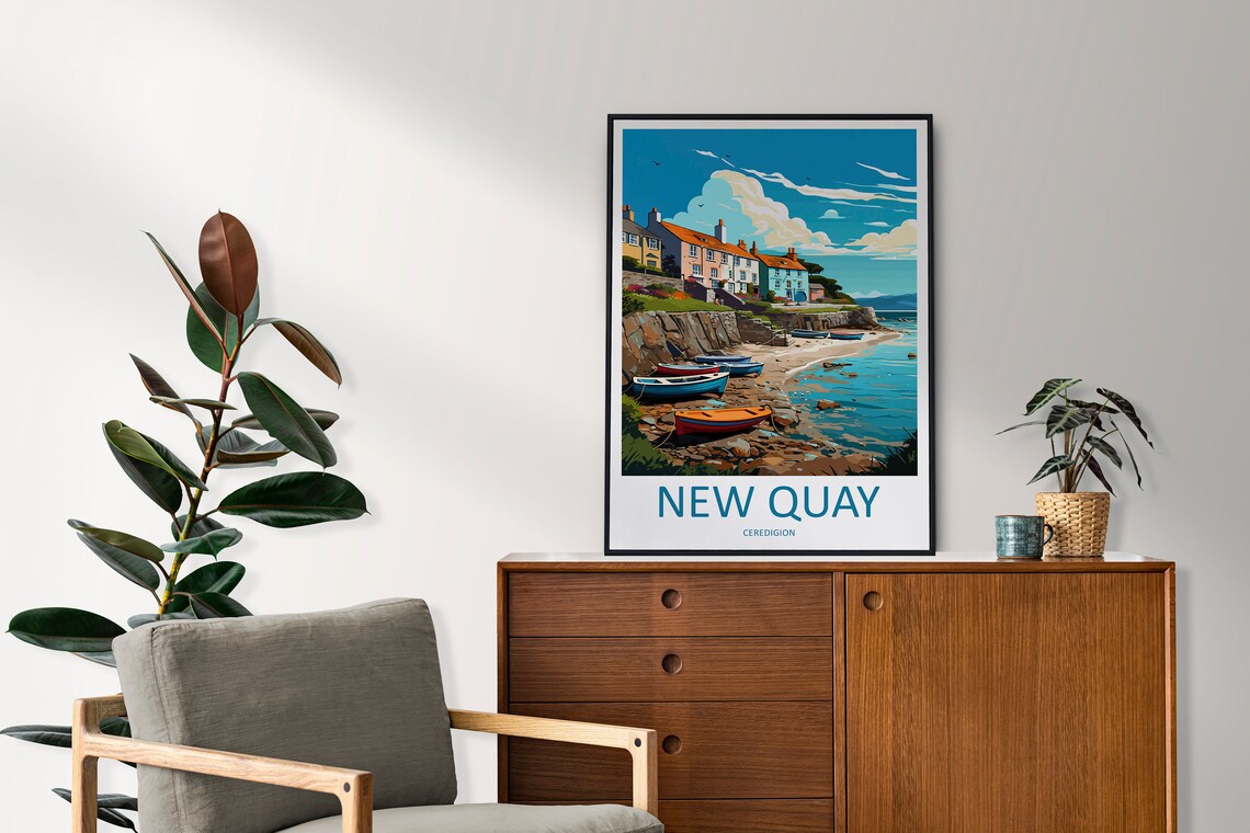 New Quay Travel Poster, Welsh Place Print - Image 2