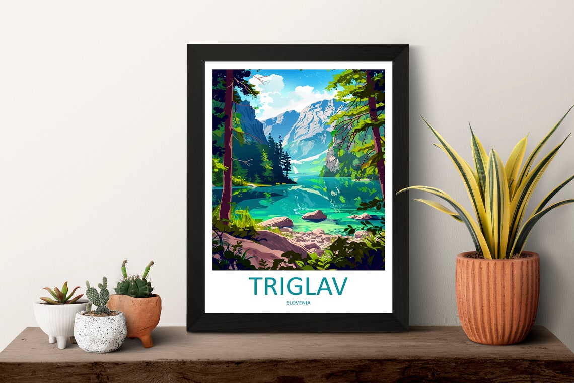 Triglav Slovenia Alpine Lake Poster with Emerald Green Water - Image 3