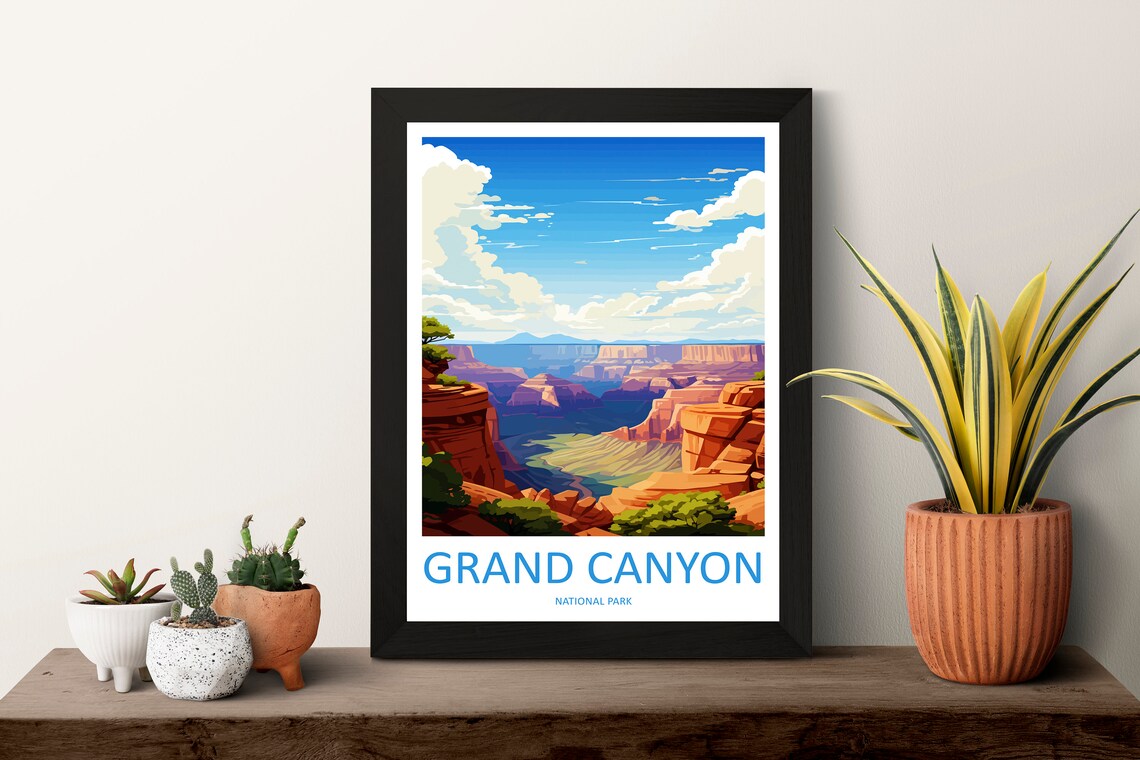 Grand Canyon National Park Vista View Illustrated Travel Poster - Image 3