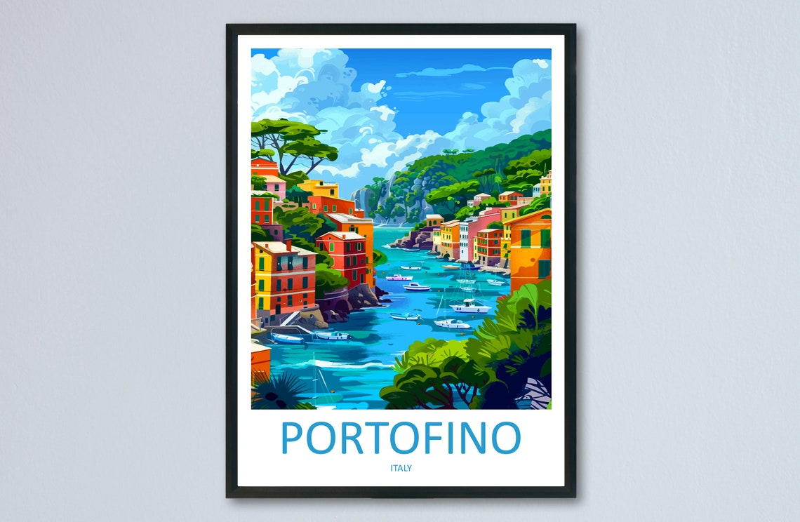 Portofino Travel Print Wall Art Portofino Wall Hanging Home Dcor Portofino Gift Art Lovers Italy Art Lover Gift Portofino Print Portofino