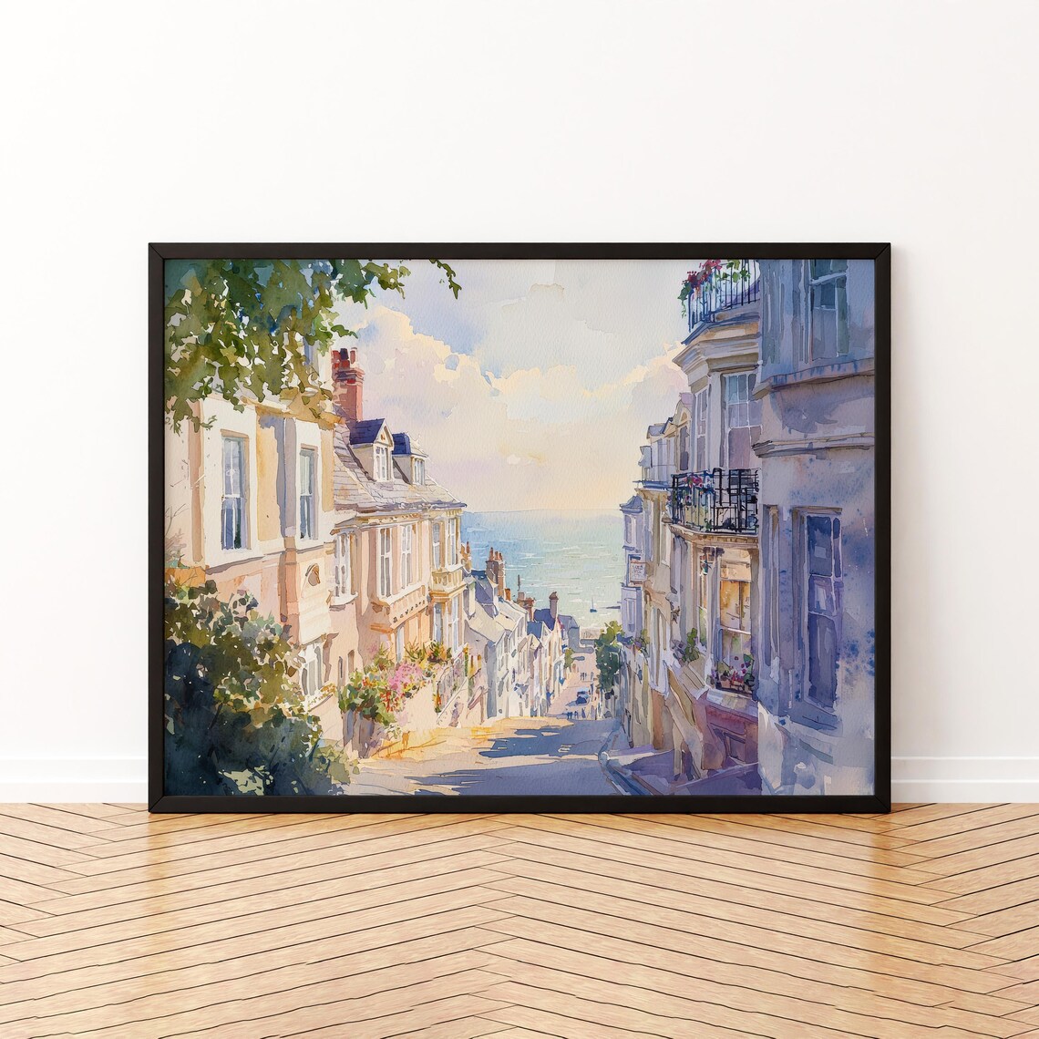 Watercolor Landscape Art Print, United Kingdom