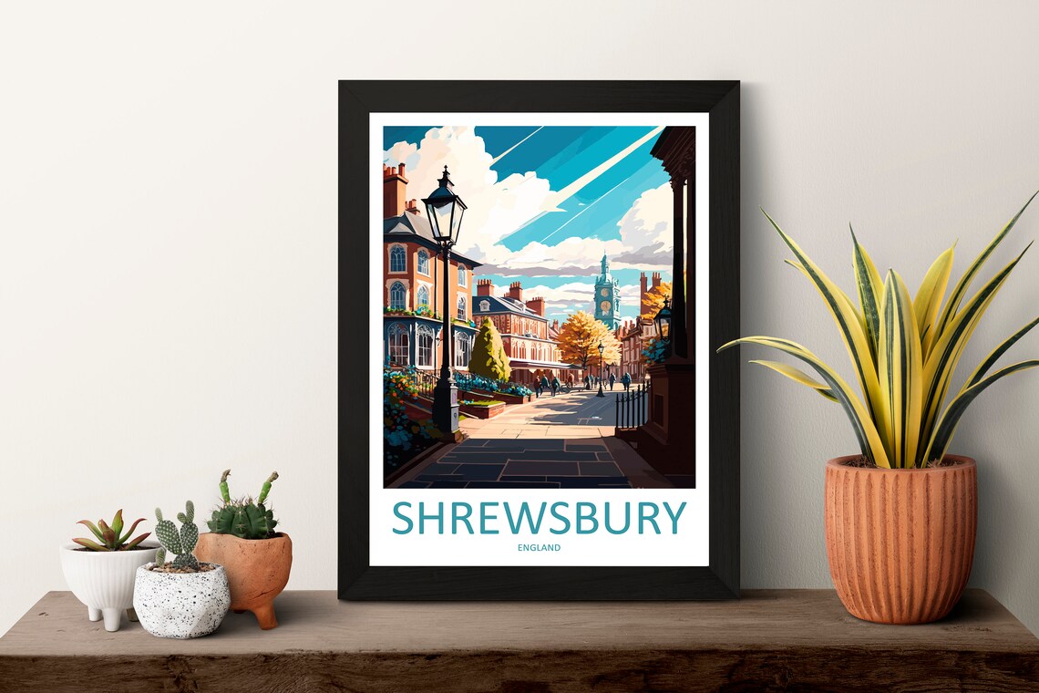 Shrewsbury Travel Poster, England Wall Art - Image 3