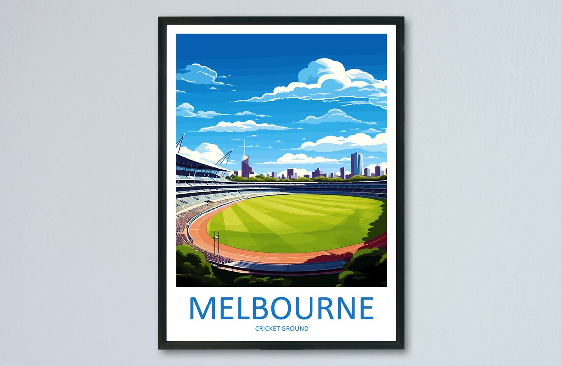 Melbourne Cricket Ground Travel Poster, Travel Print