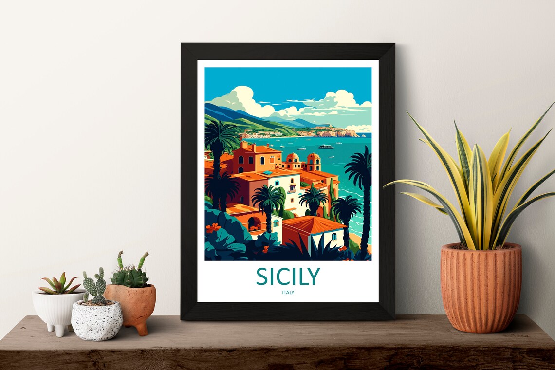 Sicily Travel Poster, Italy Home Decoration - Image 3
