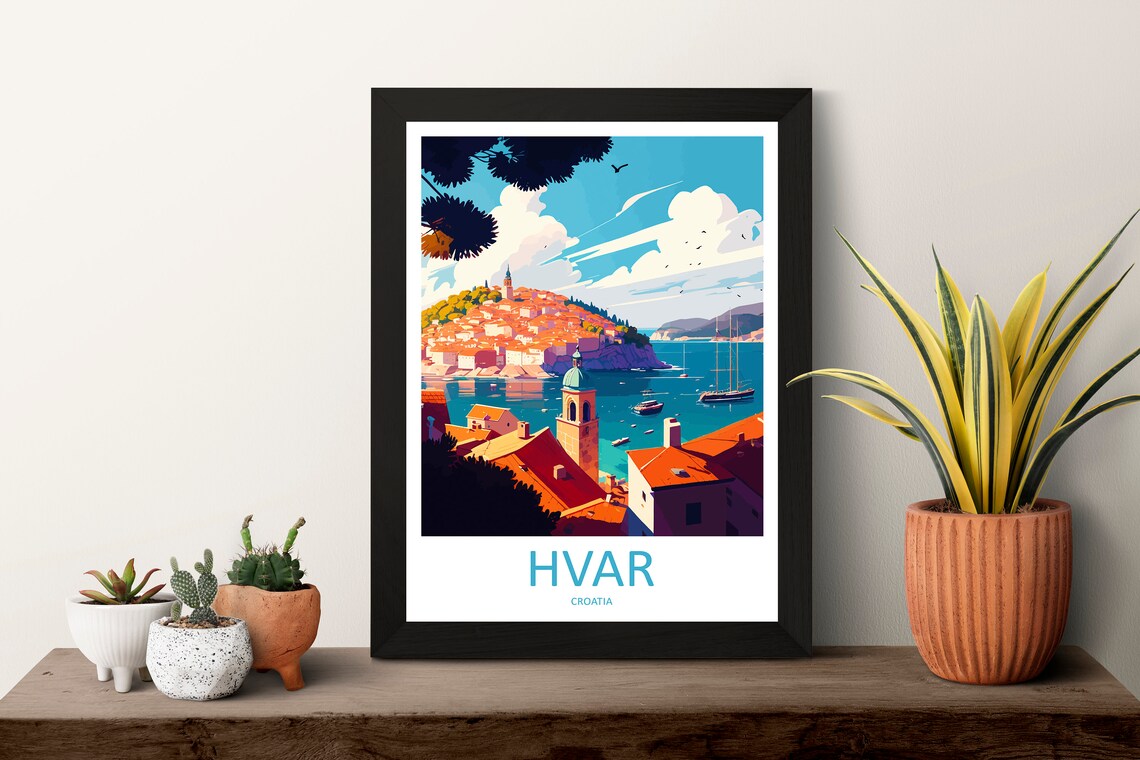 Hvar Travel Print, Croatia Island Travel Poster - Image 3