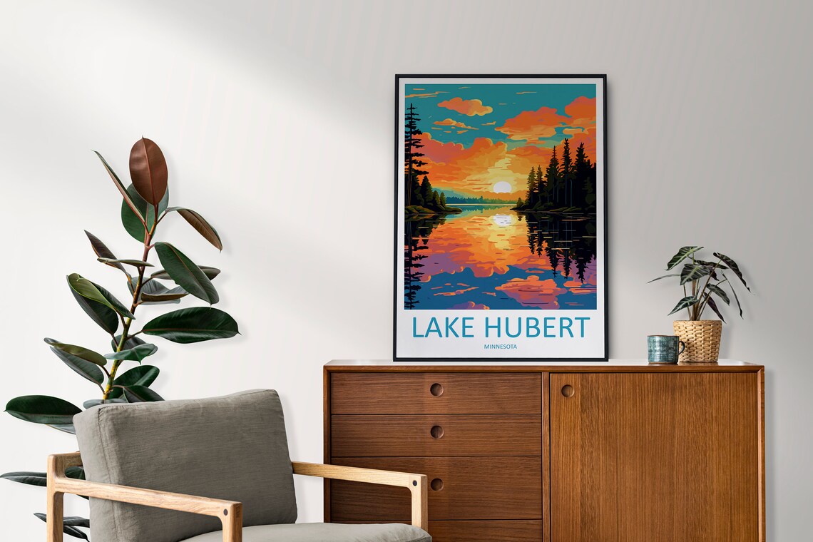Lake Hubert Travel Poster, Lake and Place Print - Image 2