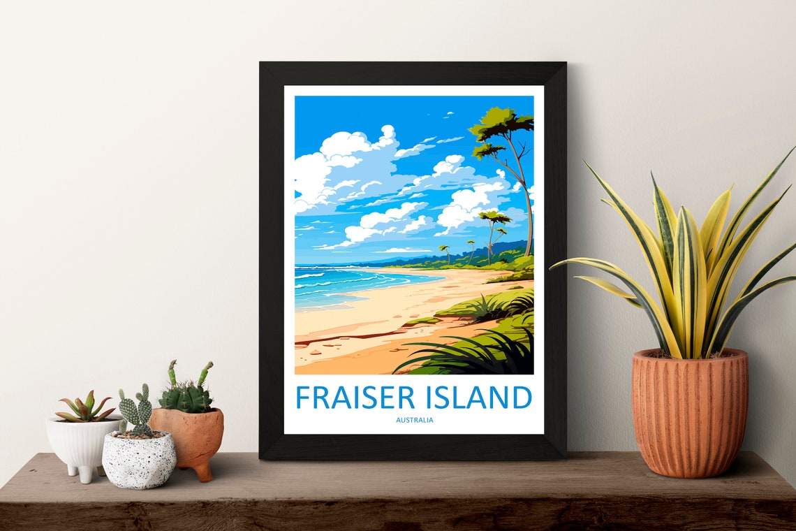 Fraser Island Australia Sandy Beach Dune Shoreline Travel Poster - Image 3