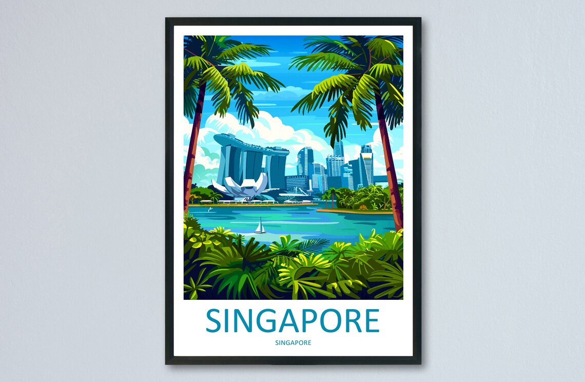 Singapore Travel Poster, Place for Home Decor