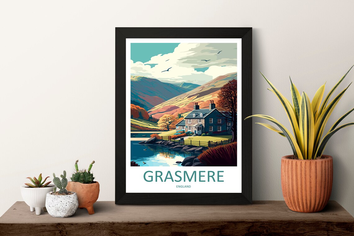 Grasmere Travel Poster, England Place Print - Image 3