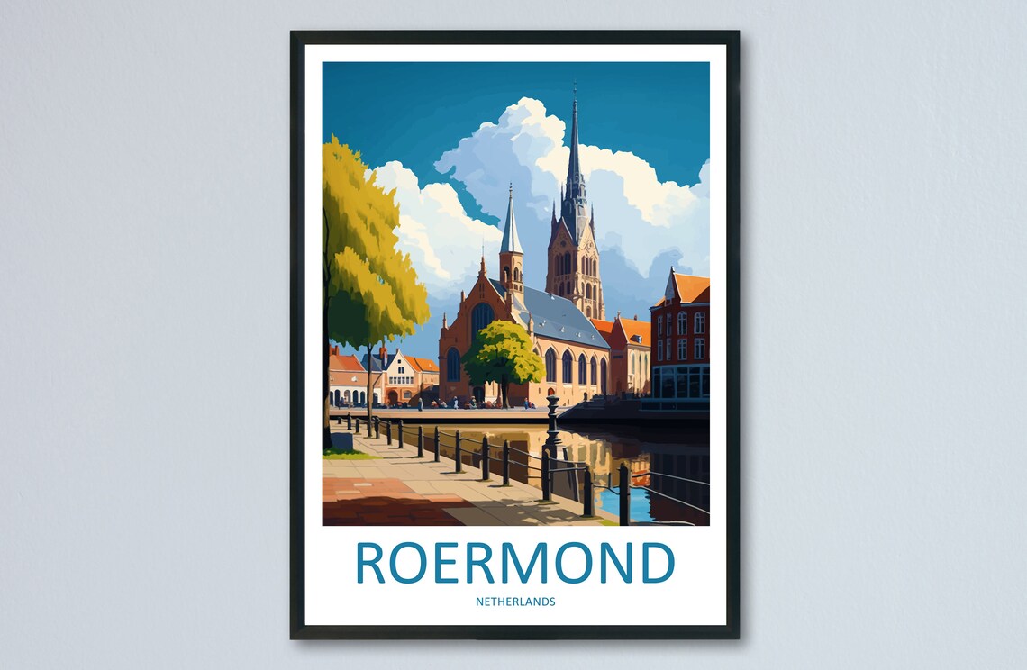 Roermond Travel Poster, Netherlands Place Print