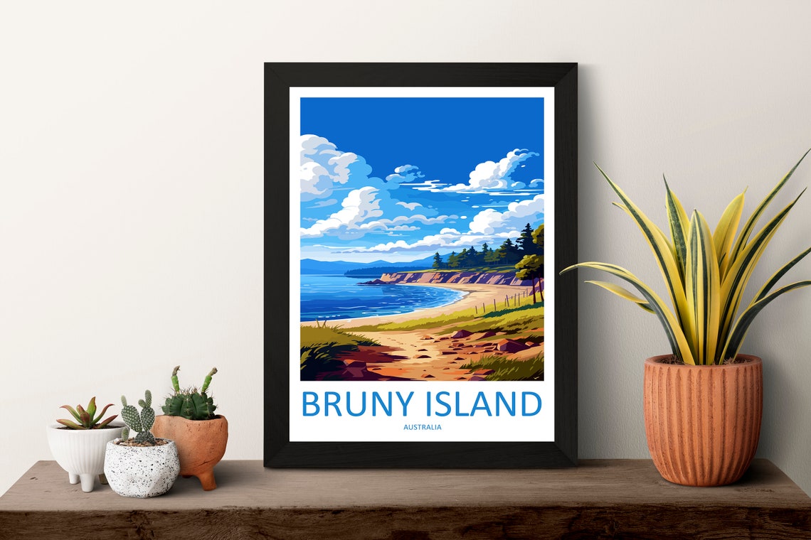 Bruny Island Tasmania Sandy Beach Coastal Summer Travel Poster - Image 3