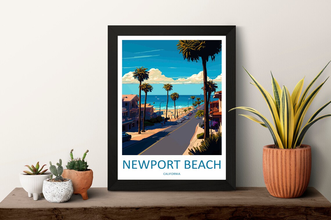 Newport Beach Travel Poster, California Wall Art - Image 3