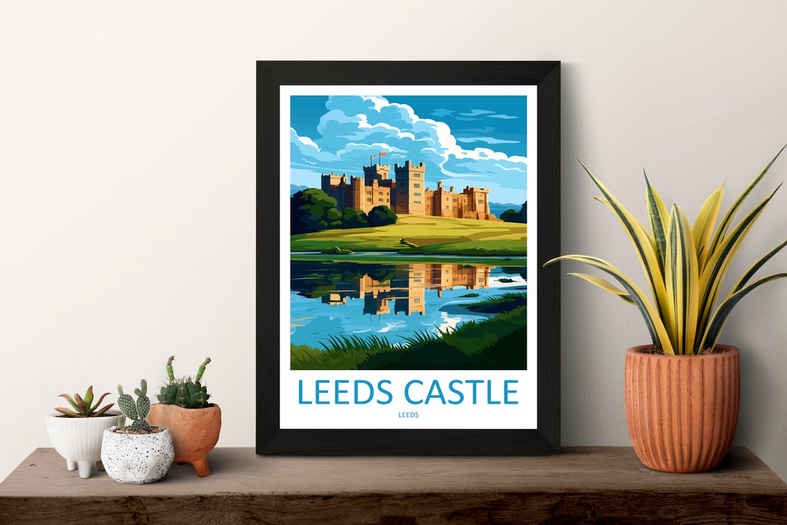 Leeds Castle Kent Moated Lake Reflection Countryside Art Poster - Image 3