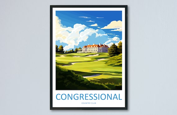 Congressional Golf Club Travel Print Wall Art Congressional Golf Club Wall Hanging Home Dcor Congressional Art Gift Art Lovers Golf Art