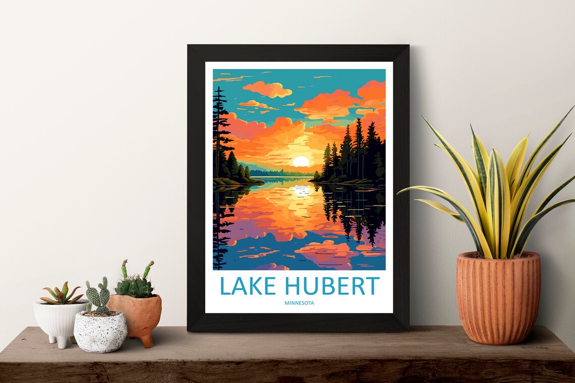 Lake Hubert Travel Poster, Lake and Place Print - Image 3