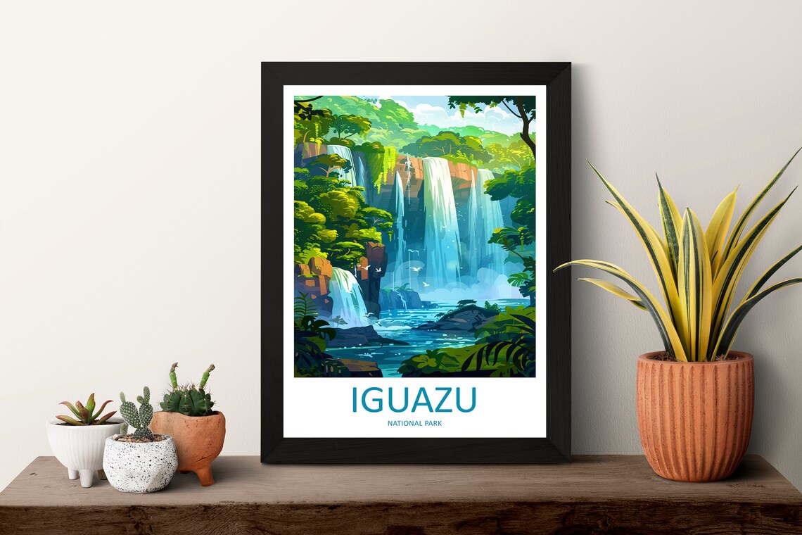 Iguazu Falls Travel Poster, Wall Art Print - Image 3