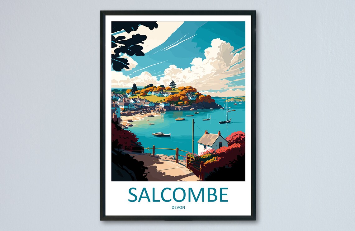 Salcombe Travel Poster, England Wall Art