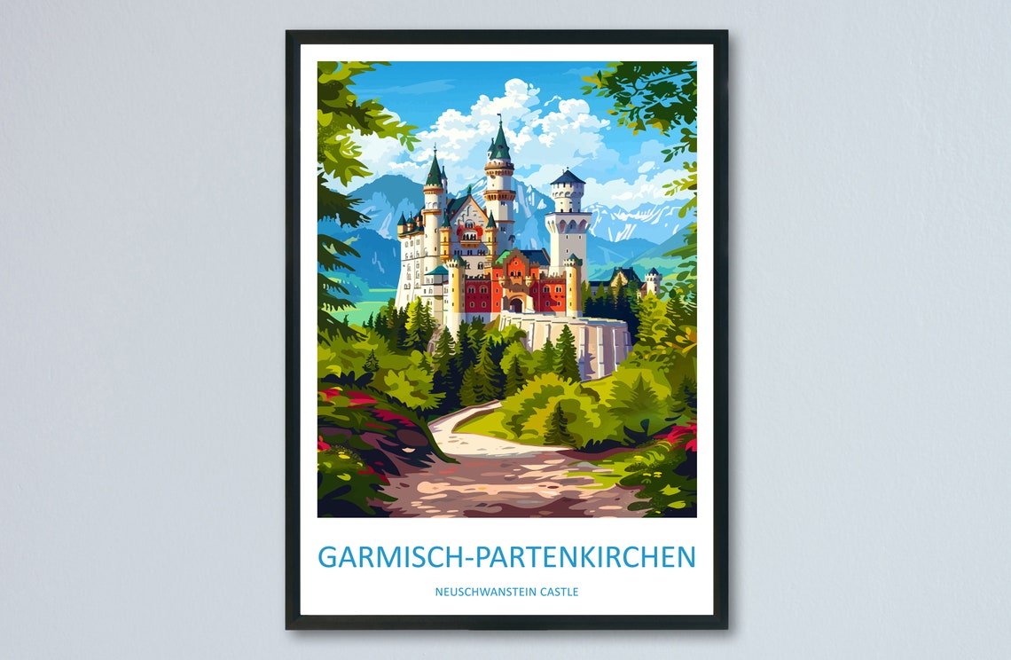 Neuschwanstein Castle Bavarian Fairytale Palace Travel Poster
