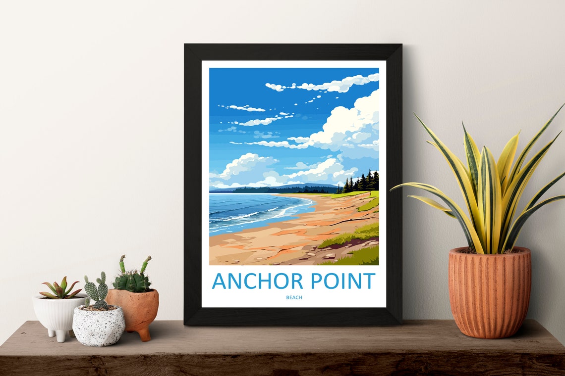 Anchor Point Beach Alaska Sandy Shore Ocean Waves Travel Poster - Image 3