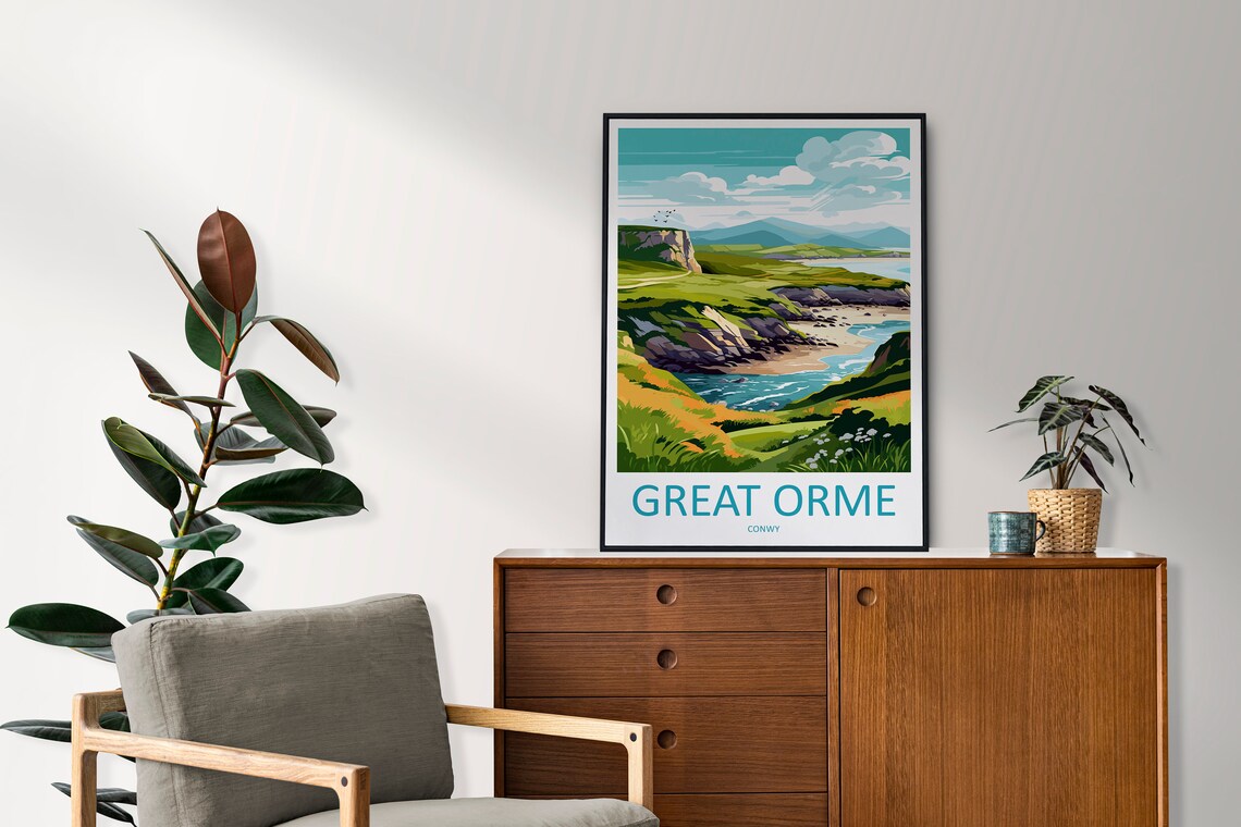 Great Orme Travel Poster, Conwy Place Print - Image 2